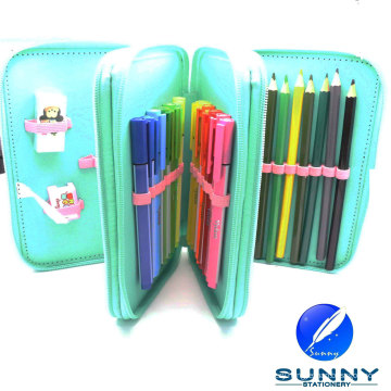 2015 Hot Sale Zip Pencil Case Stationery Set, Third Tier Pencil Case, School Bag Stationery Set